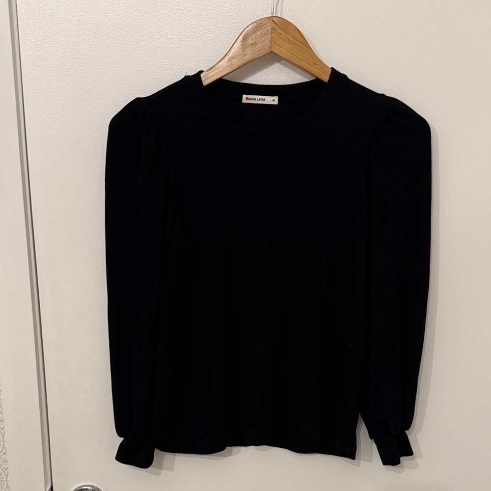 Marine Layer Classic Black Long Sleeve Top
